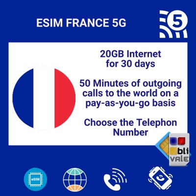 blivale_en_esim_france_5g_onetime_20gb_internet_50_minutes_telephon_number_1080x1080 eSIM para FRANCIA (FR) con 20 GB y 50 minutos y número de teléfono