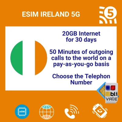 blivale_en_esim_ireland_5g_onetime_20gb_internet_50_minutes_telephon_number_1080x1080 eSIM for IRELAND &mdash; 20GB + 50 Min + Phone Number: N&uacute;mero Tel&eacute;fono Fijo Argentina