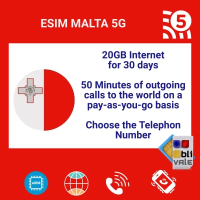 blivale_en_esim_malta_5g_20gb_internet_50_minutes_telephon_number_1080x1080 eSIM para MALTA (MT) con 20 GB y 50 minutos y número de teléfono