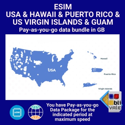 blivale_en_esim_new_usa__hawaii__puerto_rico__us_virgin_islands__guam_pay-as-you-go_data_package__1080x1080 eSIM per USA, HAWAII, PORTO RICO, ISOLE VERGINI AMERICANE e GUAM (US HI PR ISV GU) Pacchetto Dati