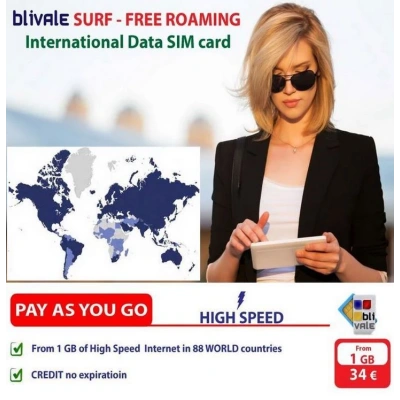blivale_image_pay_as_you_go_surf_free_roaming_gb_worldwide_88_countries BLIVALE SIM Card with Internet Free Roaming: 1 GB 4G LTE Internet in 88 countries on the Internet
